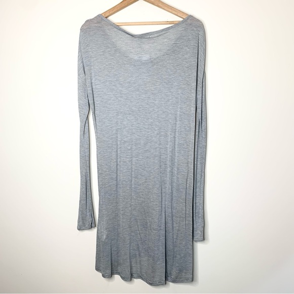 Revolve One Teaspoon T-shirt Dress Soho Wool Blend Long SleevesLight Gray Size S - Picture 11 of 12